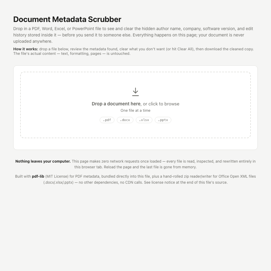 Document Metadata Scrubber