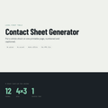 Contact Sheet Generator — Product overview