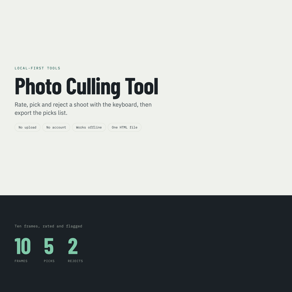 Photo Culling - Rating Tool — product overview (included in this kit)