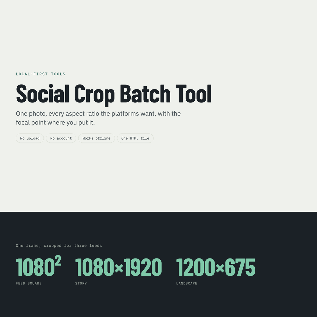 Social Crop Batch Tool — Product overview