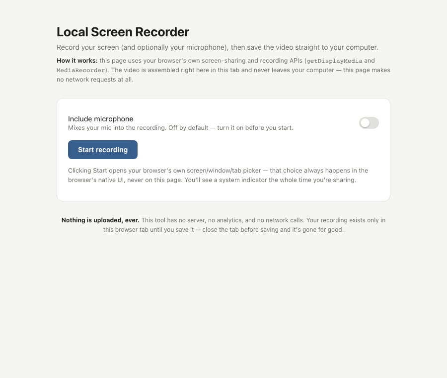 Local Screen Recorder