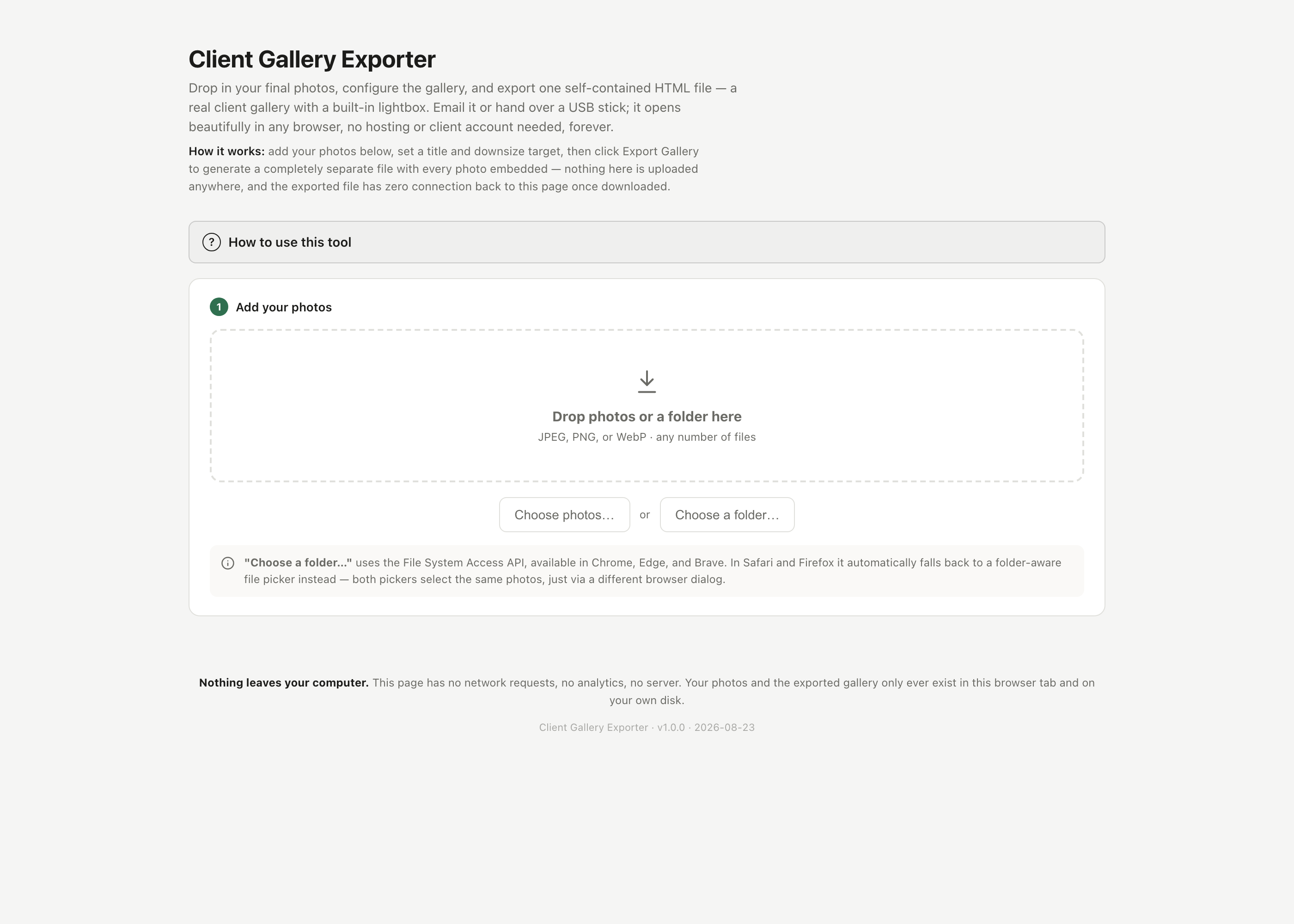 Client Gallery Exporter