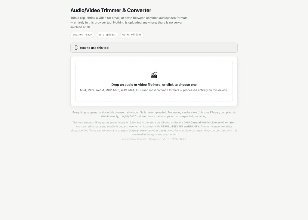 Audio/Video Trimmer & Converter