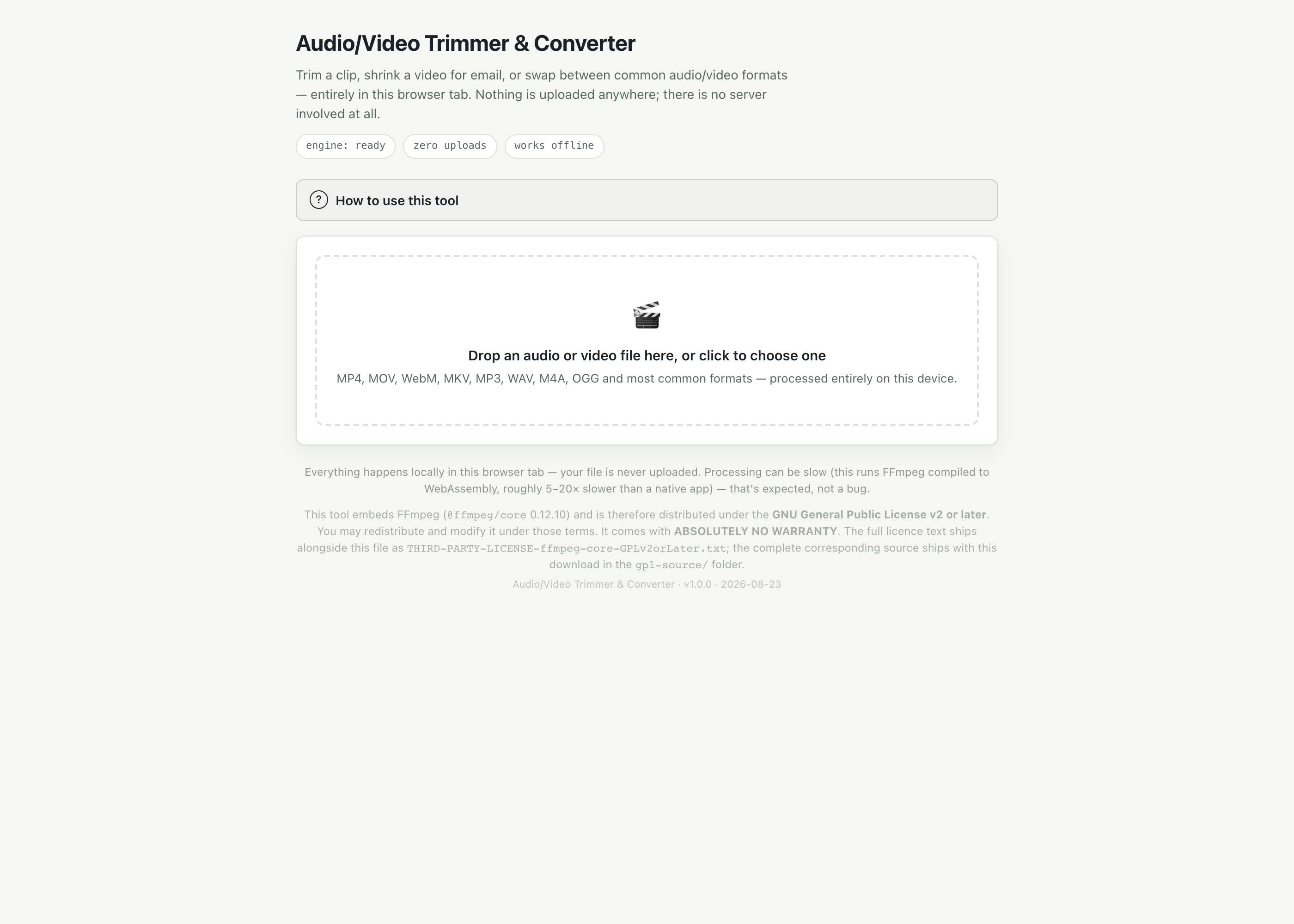 Audio/Video Trimmer & Converter