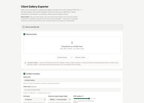Client Gallery Exporter