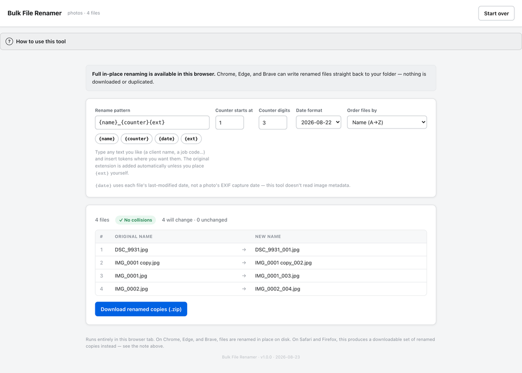 Bulk File Renamer