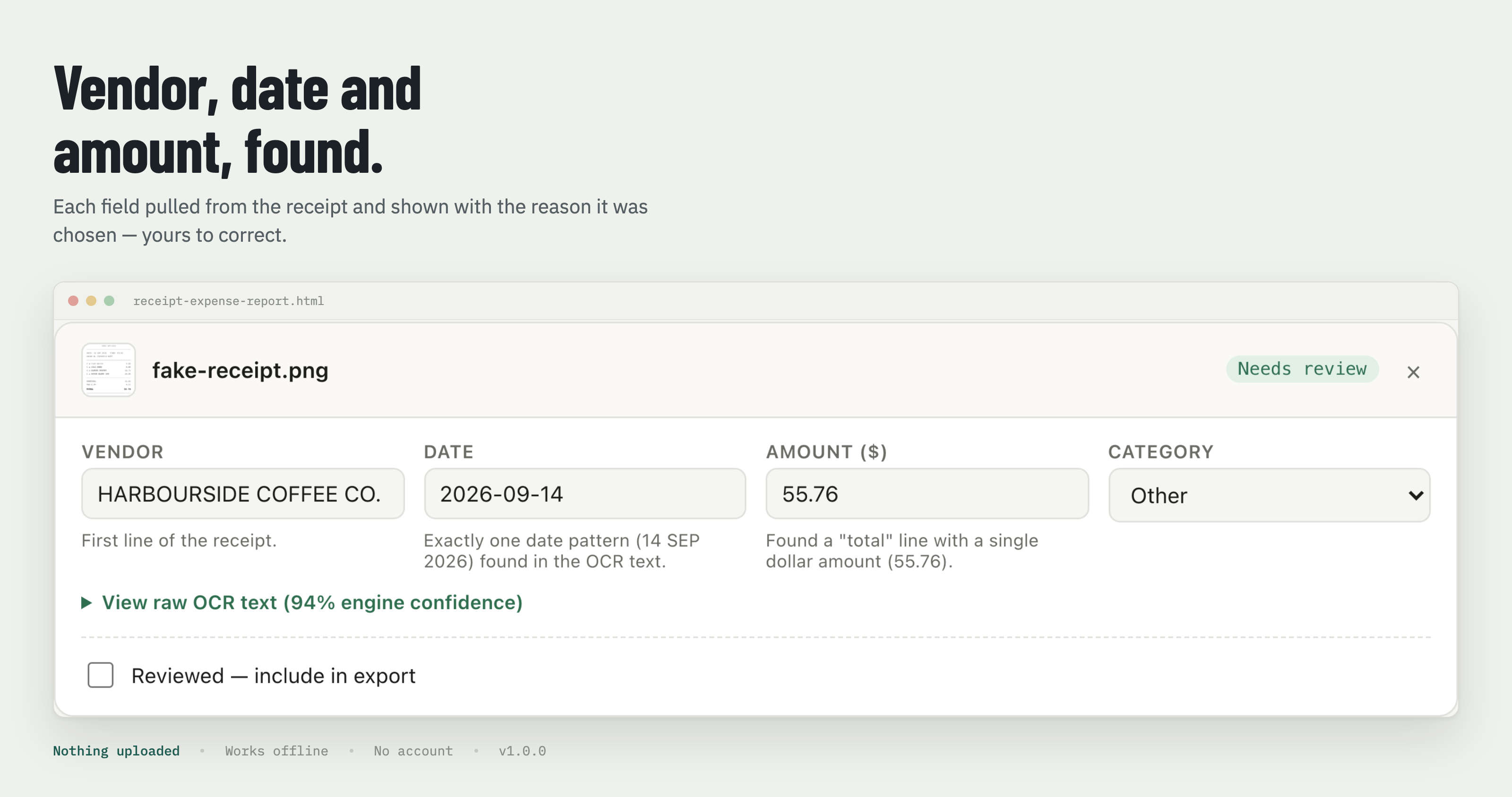 Example result