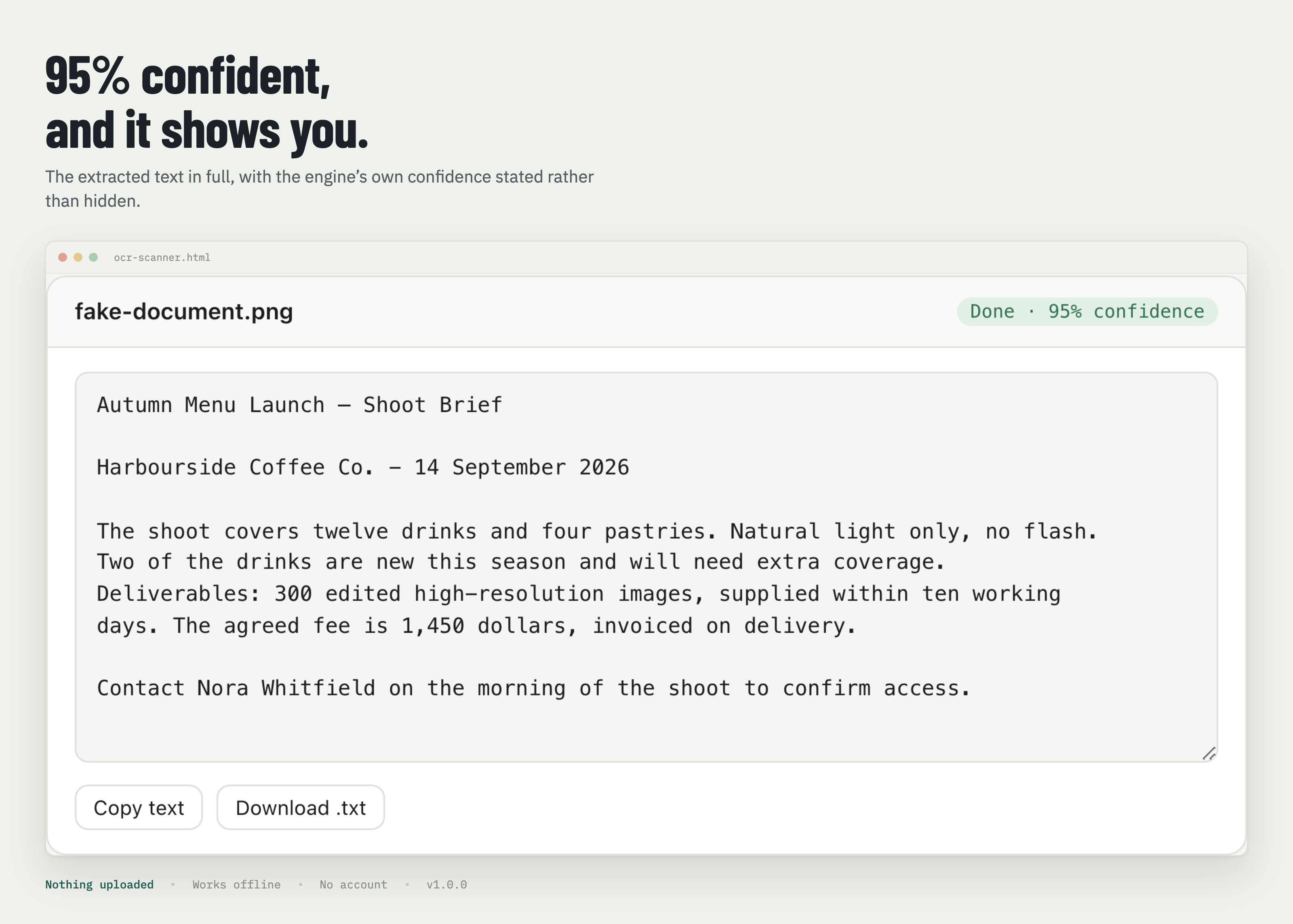 Example result