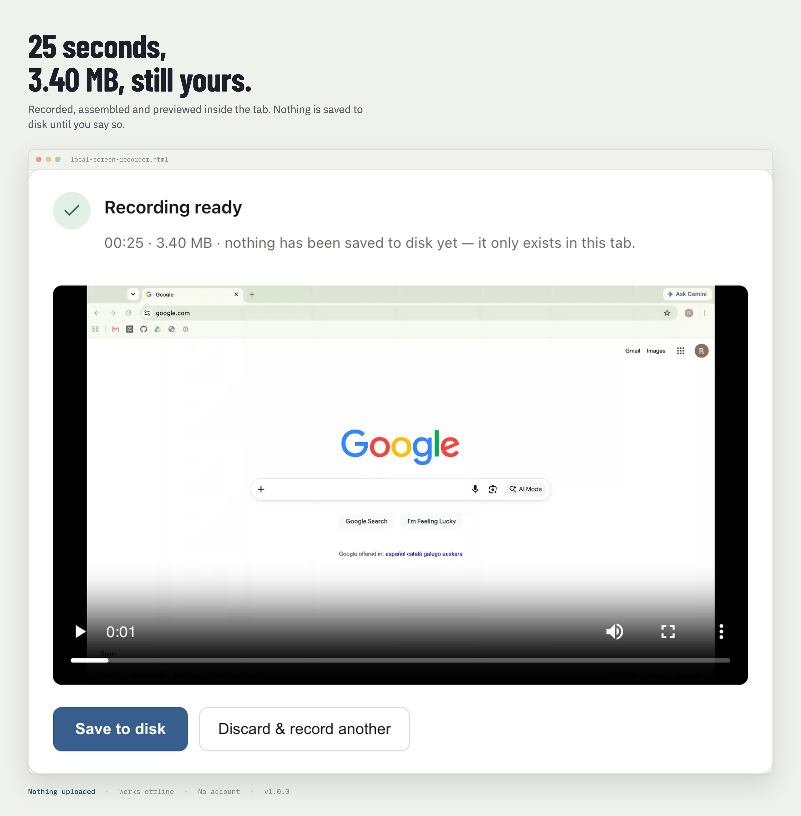 Example result