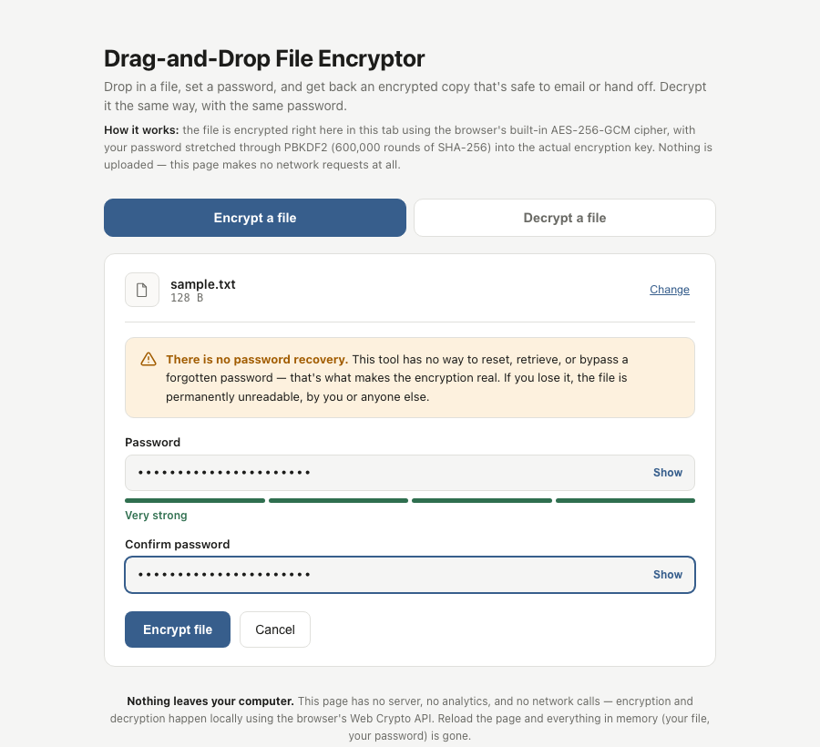 Drag-and-Drop File Encryptor