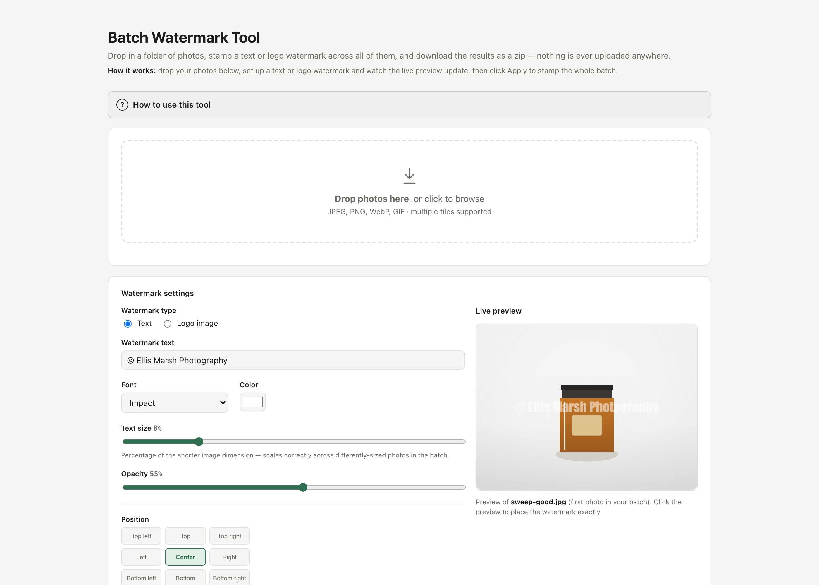 Batch Watermark Tool