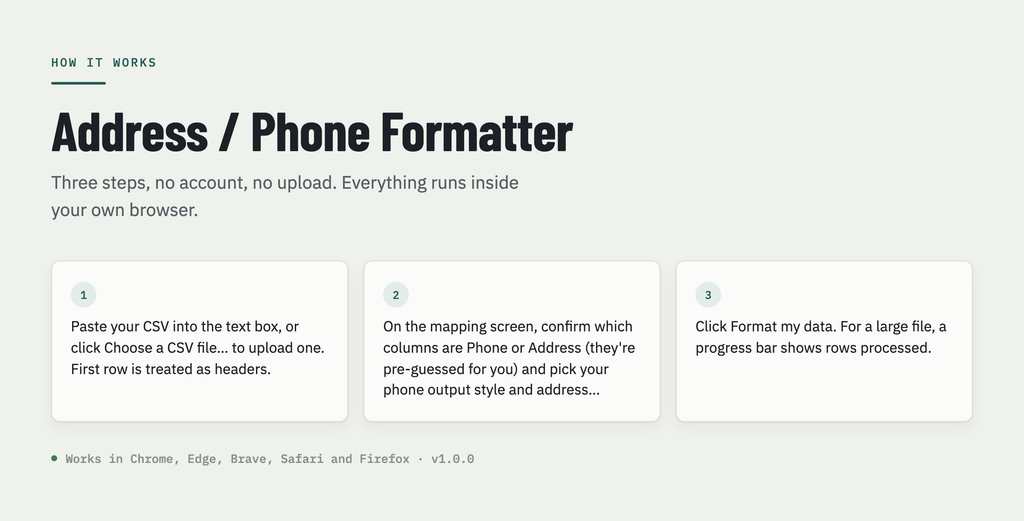 Address - Phone Formatter