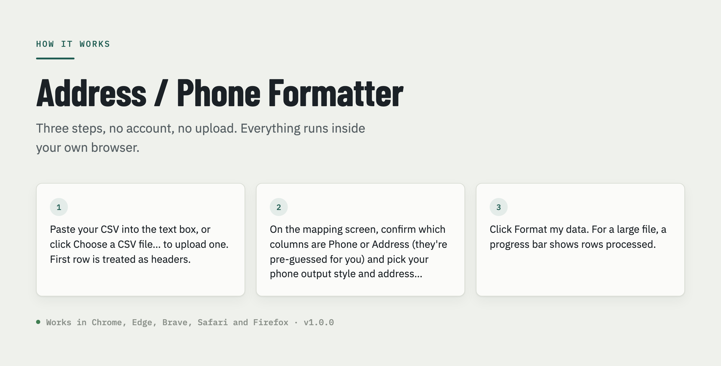 Address - Phone Formatter