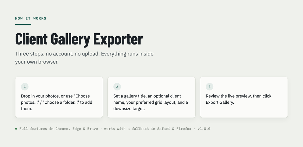 Client Gallery Exporter