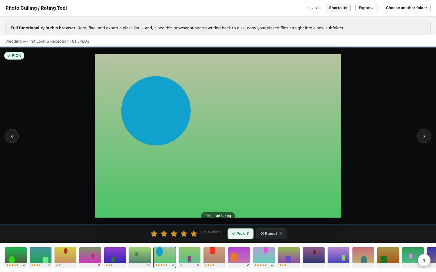 Photo Culling Tool