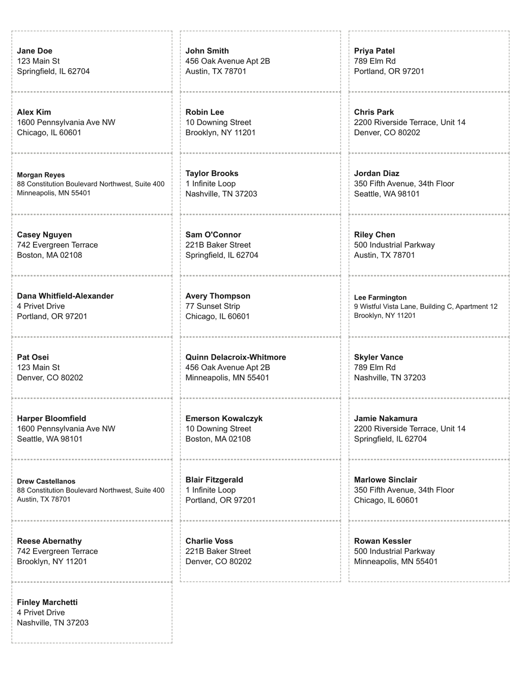 Label / Business-Card Batch Generator
