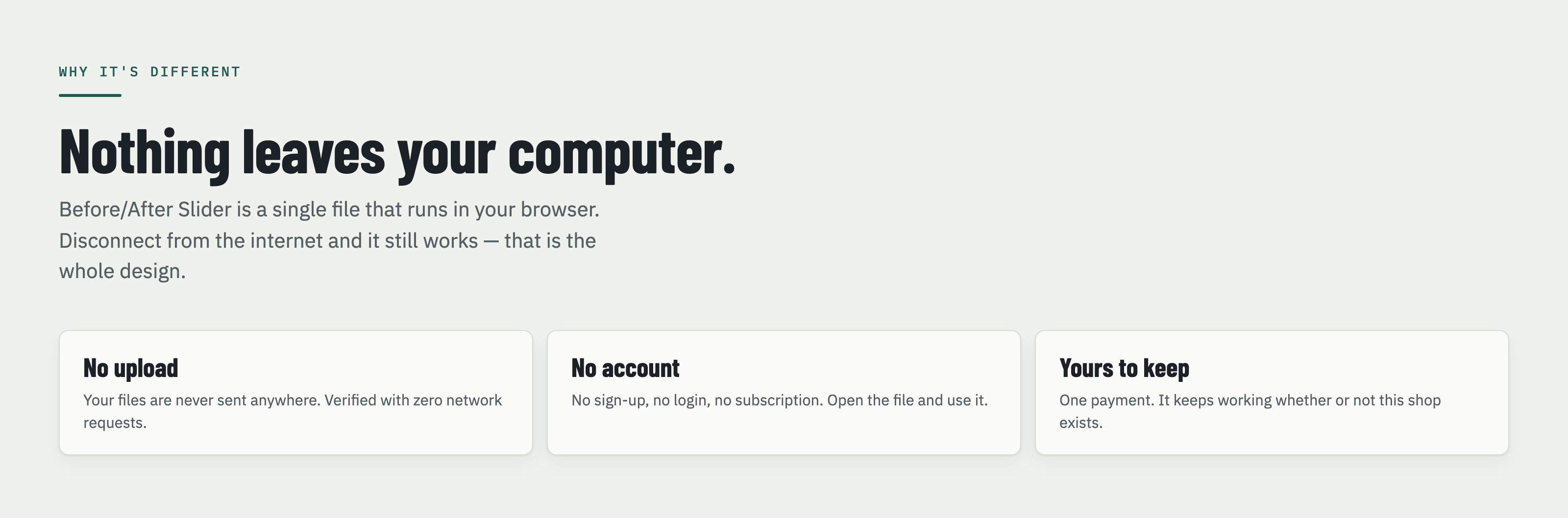 Privacy - nothing leaves your computer