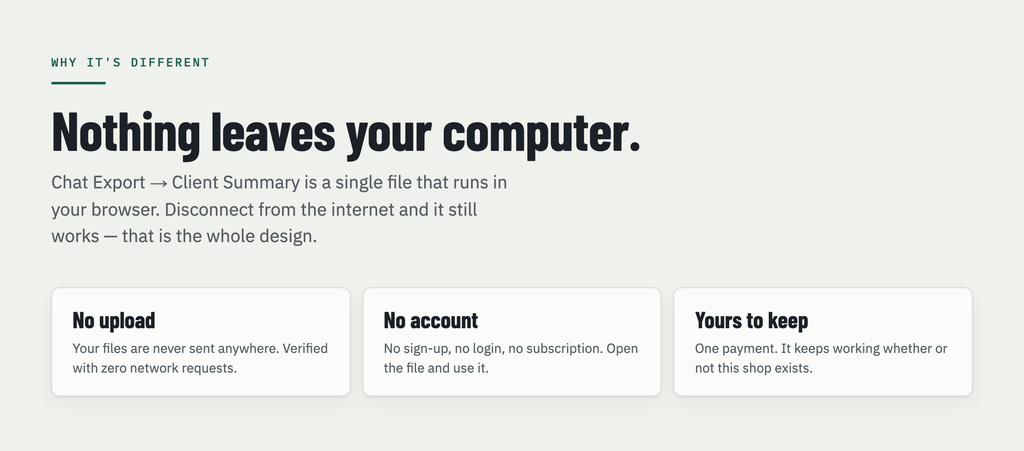 Chat Export → Client Summary