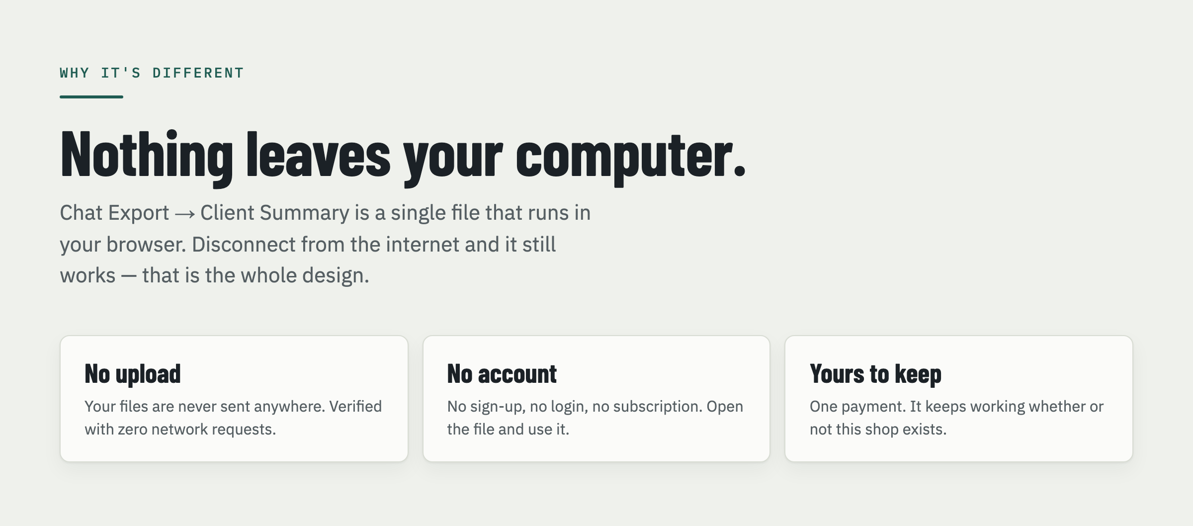 Chat Export → Client Summary