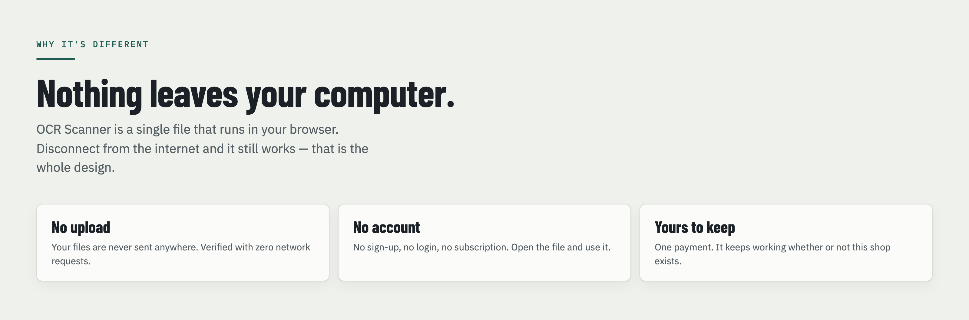 Privacy - nothing leaves your computer
