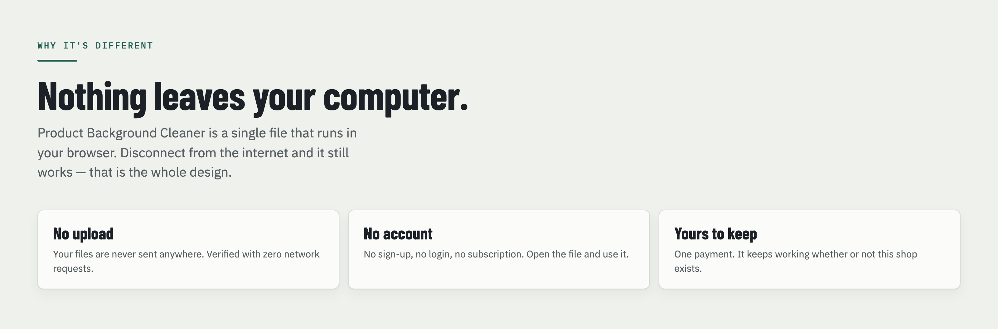 Privacy - nothing leaves your computer