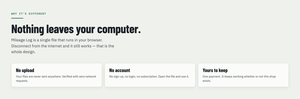 Privacy - nothing leaves your computer