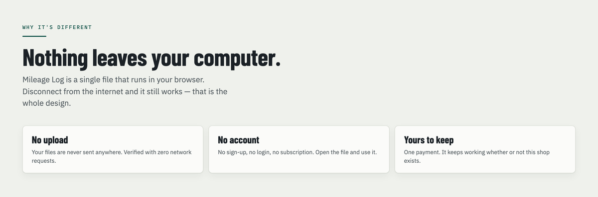 Privacy - nothing leaves your computer