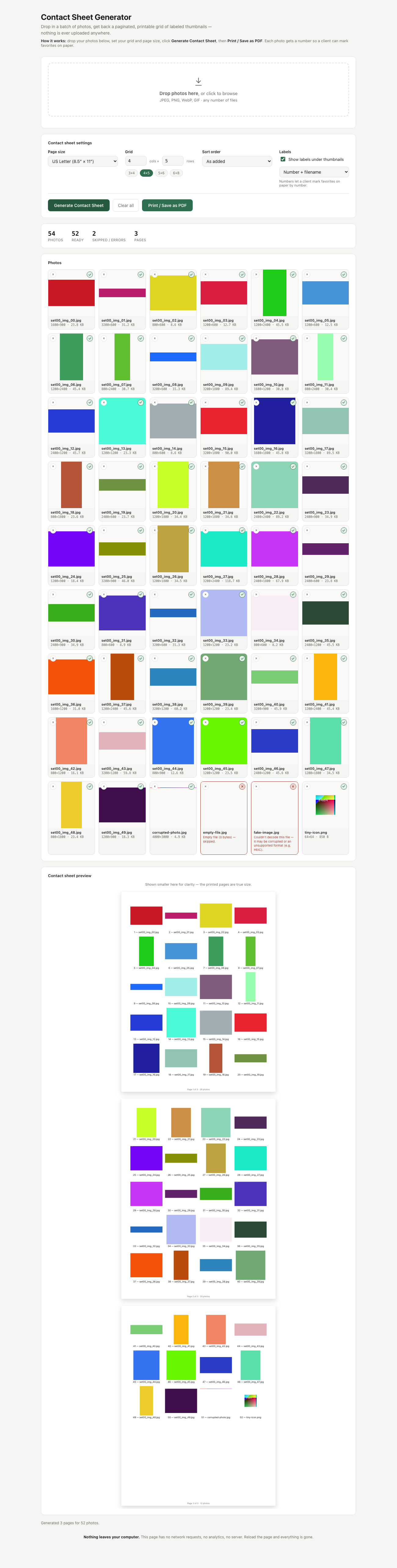 Contact Sheet Generator
