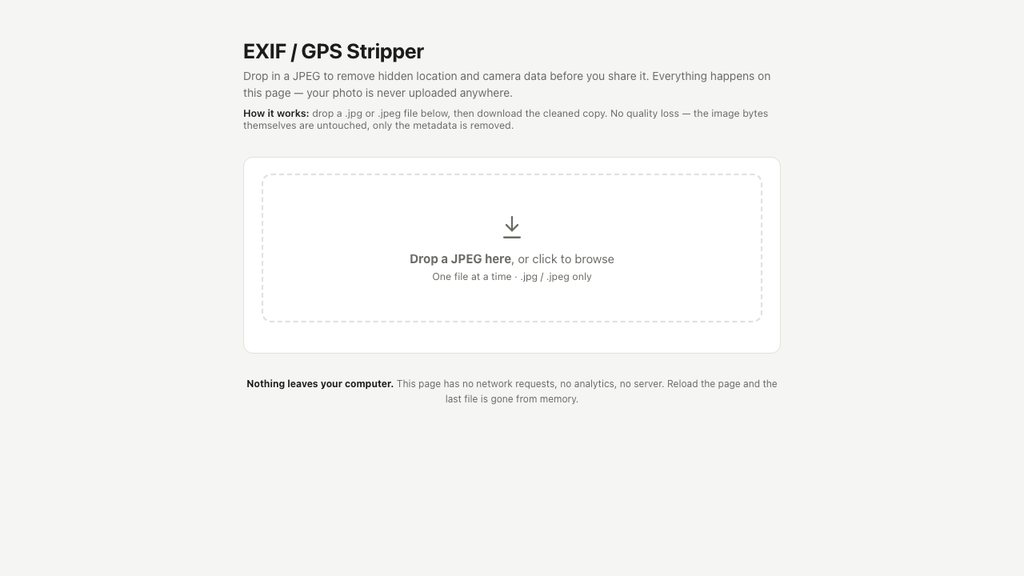 EXIF / GPS Stripper