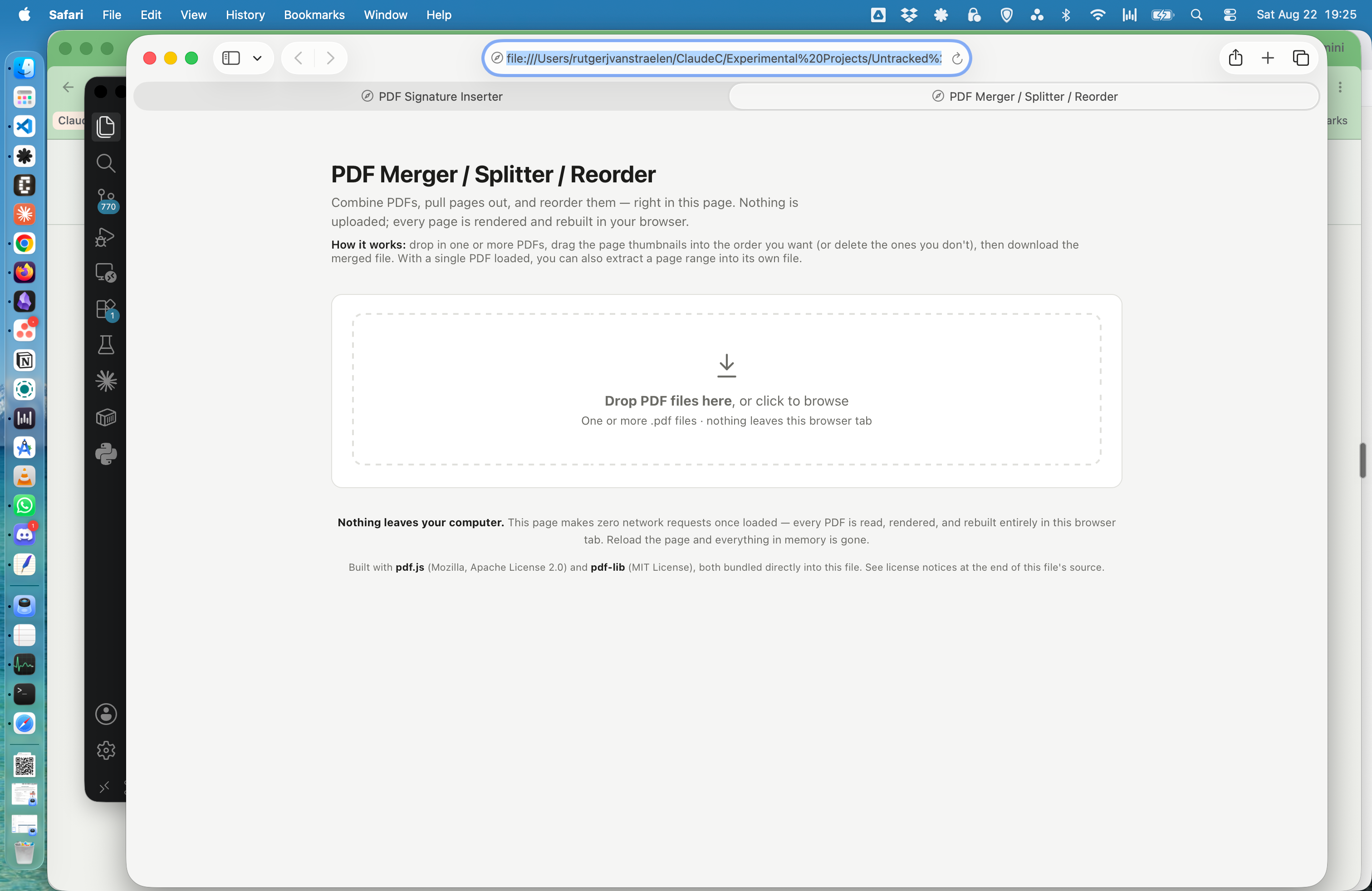 PDF Merger / Splitter / Reorder