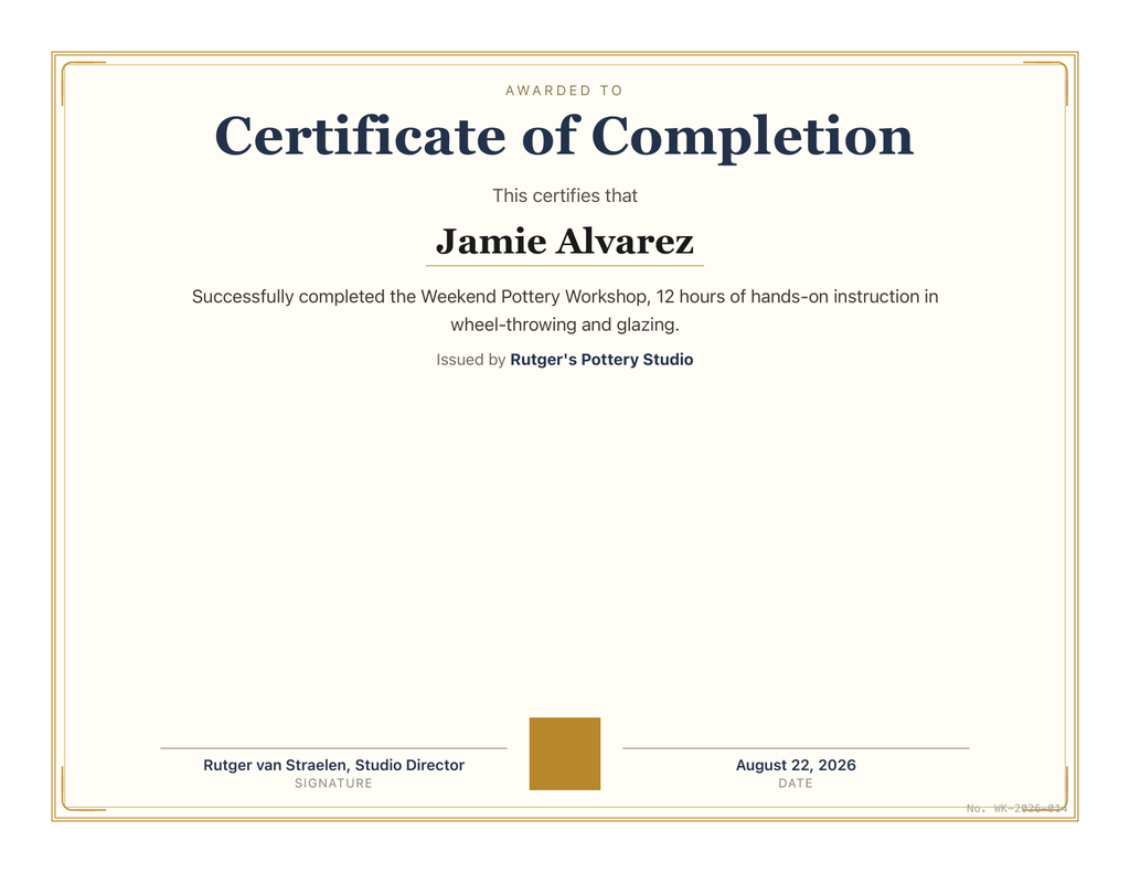 Warranty / Certificate Generator