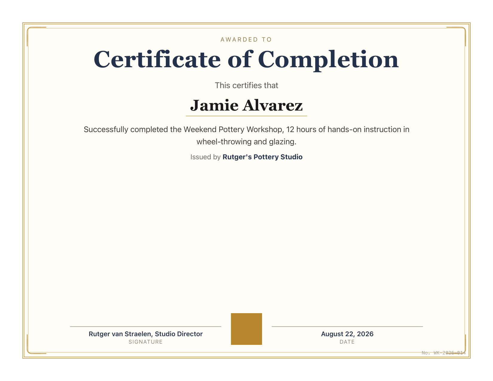 Warranty / Certificate Generator