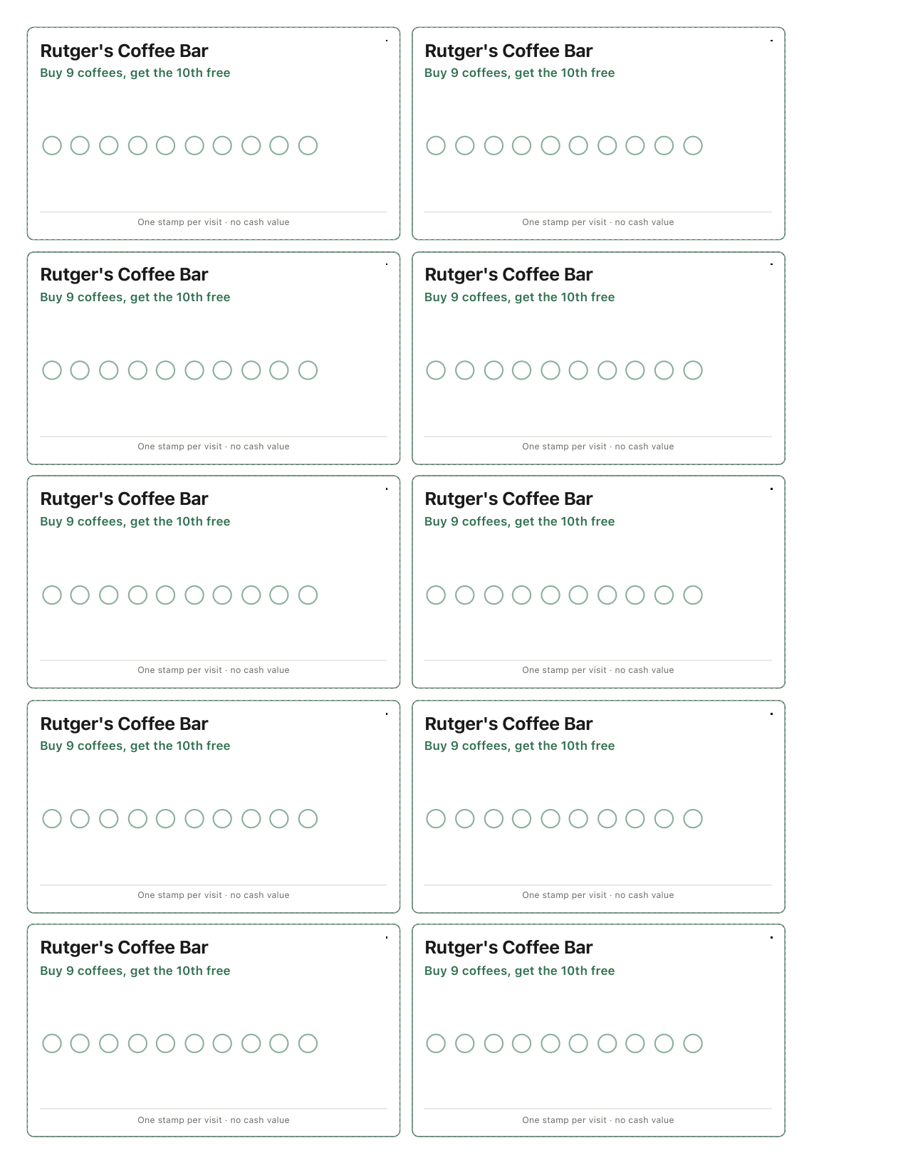 Loyalty / Punch Card Generator