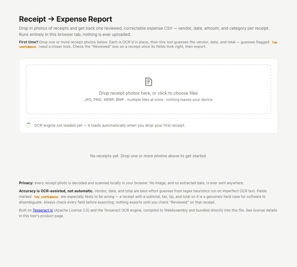 Receipt → Expense Report
