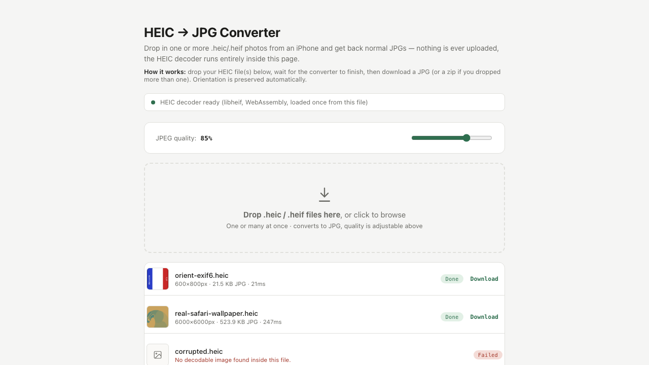 HEIC → JPG Converter